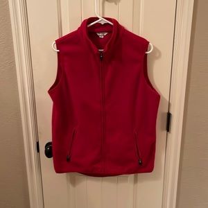 Land Ends XL childrens red fleece vest